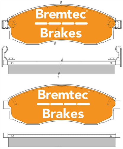 BREMTEC 4WD BRAKE PADS SET MITS TRITON MK GLX (4X4, 4X2) BT2076E