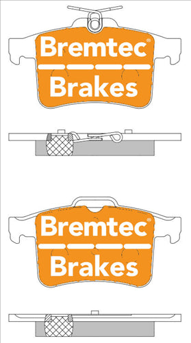 BREMTEC EURO-LINE BRAKE PADS SET JAGUAR XF 3.0D, 4.2 S/C 5.0 V8 BT2087ELC