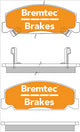 BREMTEC TRADELINE BRAKE PAD SET FRONT HONDA CIVIC EG 1988- BT209TS