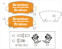 BREMTEC PRO-LINE BRAKE PADS SET JEEP CHEROKEE (KL) 3.2V6 4X4 BT21120PRO