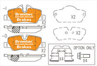 BREMTEC EURO-LINE BRAKE PADS SET BMW MINI (F55) 2.0L COOPER S BT21230ELC