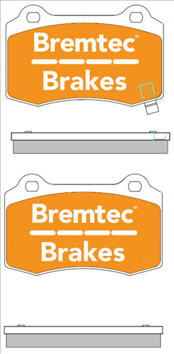 BREMTEC PRO-LINE BRAKE PADS SET CHRYSLER 300C SRT8 6.1L BREMBO BT2124PRO