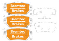 BREMTEC PRO-LINE BRAKE PADS SET NISSAN X-TRAIL (T32) 2.0L BT21281PRO