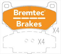 BREMTEC 4WD BRAKE PADS SET HOLDEN HSV VZ CLUBSPORT (AP) BT2131E