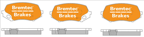 BREMTEC 4WD BRAKE PADS SET CANTER 2.0 2.8 3.0 FA7_,FB7_ BT2136E