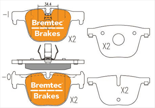 BREMTEC EURO-LINE BRAKE PADS SET BMW 3 (F30, F35, F80) 335i BT21530ELC