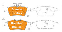 BREMTEC EURO-LINE BRAKE PADS SET PEUGEOT 508 1.6 GTHDi 2011- BT21610ELC