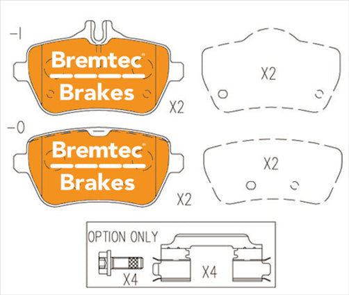 BREMTEC EUROLINE HD CERAMIC+ ZERO DUST MERCEDES (W222) S350 3.0CDI BT21680ELH