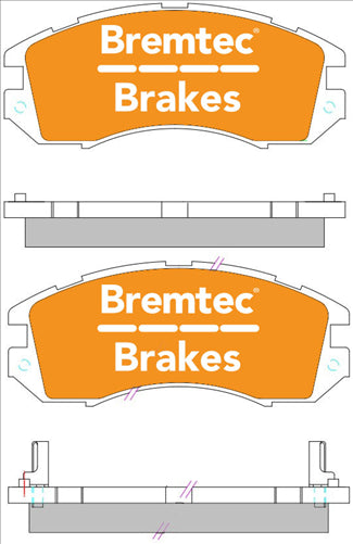 BREMTEC 4WD BRAKE PADS SET SUBARU IMPREZA GC 1993-97 BT216E