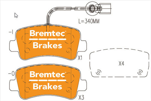 BREMTEC EUROLINE HD CERAMIC+ ZERO DUST RENAULT MASTER IV SENSOR REAR BT2177ELH