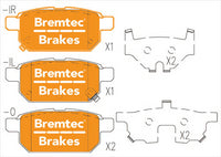 BREMTEC TRADELINE BRAKE PAD SET REAR SUZUKI SWIFT IV (FZ, NZ) 1.6 BT2181TS