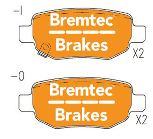 BREMTEC TRADELINE BRAKE PAD SET REAR CHERRY J3 1.6L 2010- BT2183TS