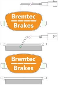 BREMTEC EURO-LINE BRAKE PADS SET ALFA ROMEO 159 3.2 JTS 2004- BT2200ELC