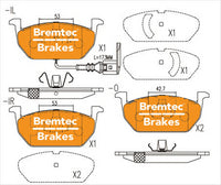 BREMTEC EURO-LINE BRAKE PADS SET VOLKSWAGEN GOLF TYPE VII 1.2L BT22020ELC