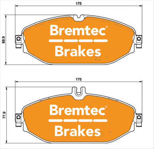 BREMTEC PRO-LINE BRAKE PADS SET MERCEDES C-CLASS (W205) C200 BT22060PRO