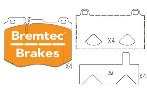 BREMTEC EURO-LINE BRAKE PADS SET MERCEDES C E CLASS BT22070ELC