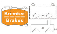 BREMTEC EURO-LINE BRAKE PADS SET MERCEDES C E CLASS BT22070ELC