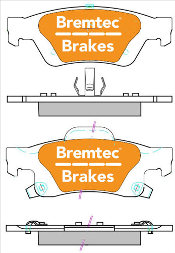 BREMTEC PRO-LINE BRAKE PADS SET JEEP GRAND CHEROKEE IV WK BT2209PRO