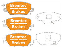 BREMTEC EURO-LINE BRAKE PADS SET FIAT 500X 1.4L 2015- BT22140ELC