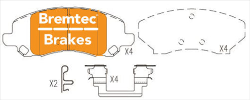 BREMTEC PRO-LINE BRAKE PADS SET JEEP PATRIOT (MK74) 2.4 2008- BT2214PRO