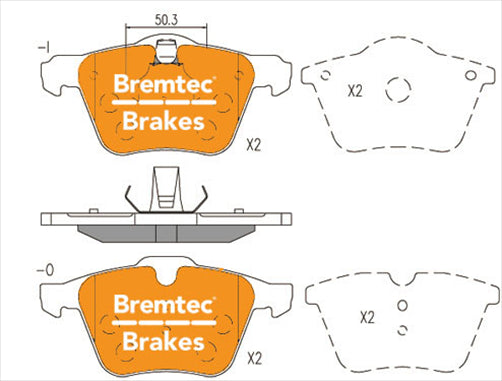 BREMTEC EURO-LINE BRAKE PADS SET FORD MONDEO IV 2.5T 2007- BT2218ELC