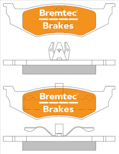 BREMTEC TRADE-LINE BRAKE PADS SET CHRYSLER PT CRUISER 2.0 2000- BT221TS