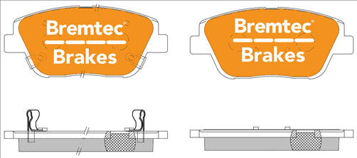 BREMTEC PRO-LINE BRAKE PADS SET HYUNDAI VELOSTER 1.8L 2011- BT2222PRO