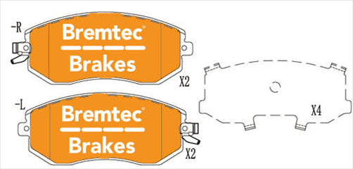 BREMTEC TRADELINE BRAKE PAD SET FRONT TOYOTA 86 COUPE (ZN6) 2.0 GT BT2232TS