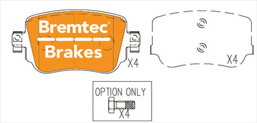 BREMTEC EURO-LINE BRAKE PADS SET VW GOLF VII (5G1, BE1) 2.0TDI BT22340ELC