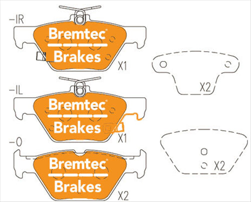 BREMTEC TRADE-LINE BRAKE PADS SET SUBARU OUTBACK 2.5L 2015- BT22370TS