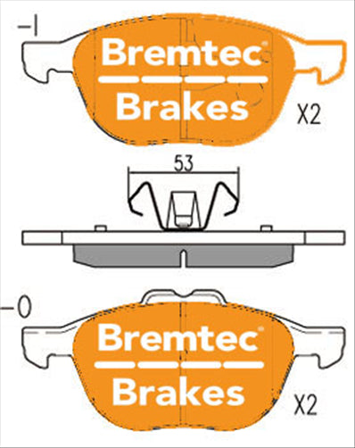 BREMTEC PRO-LINE BRAKE PADS SET FORD KUGA II TE TF 2.0TDCI 4WD BT22460PRO
