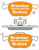 BREMTEC PRO-LINE BRAKE PADS SET FORD KUGA II TE TF 2.0TDCI 4WD BT22460PRO