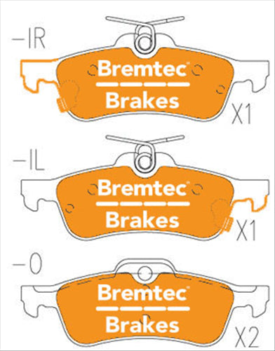 BREMTEC PRO-LINE BRAKE PADS SET HONDA CIVIC IX (FK)1.8L i-VTEC BT22481PRO