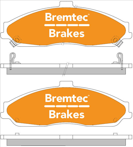 BREMTEC 4WD BRAKE PADS SET FORD FALCON BA (C5 CALIPER) BT224E