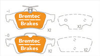 BREMTEC TRADELINE BRAKE PAD SET REAR FORD FOCUS III 1.6 DCI 2011- BT2250TS
