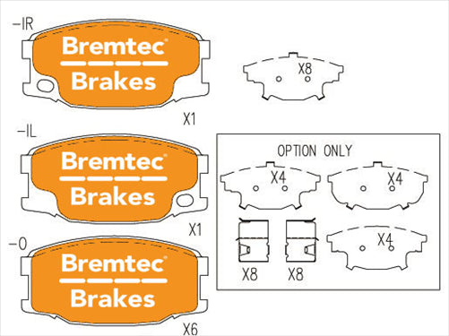 BREMTEC PRO-LINE BRAKE PADS SET MITSUBISHI ROSA BT226PRO