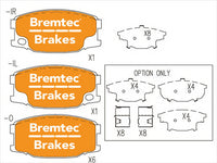 BREMTEC PRO-LINE BRAKE PADS SET MITSUBISHI ROSA BT226PRO