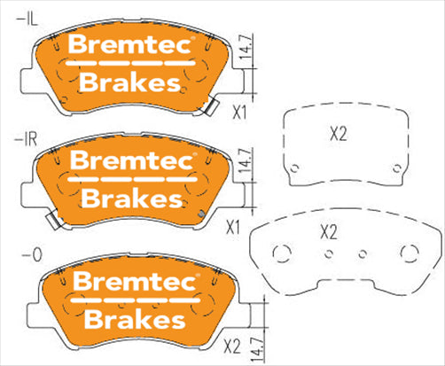 BREMTEC TRADE-LINE BRAKE PADS SET HYUNDAI ACCENT IV RB 1.6 CRDi BT2270TS