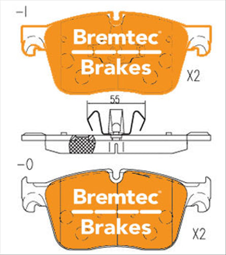 BREMTEC EURO-LINE HD BRAKE PADS SET JAGUAR XF (X260) 3.0D 2015- BT22780ELH