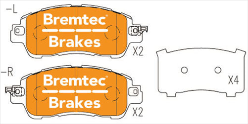 BREMTEC TRADE-LINE BRAKE PADS SET MAZDA 2 (GJ) 1.5L 2014- BT22820TS