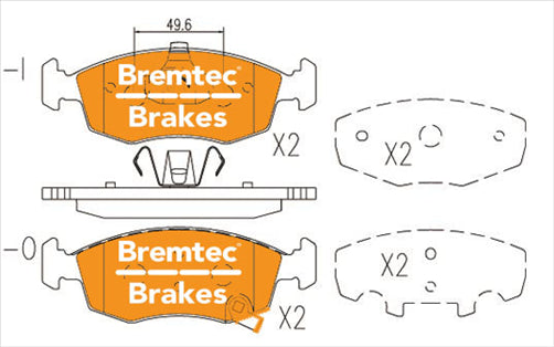 BREMTEC EURO-LINE FRONT BRAKE PADS SET FIAT PANDA BT2283EL