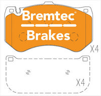 BREMTEC EURO-LINE HD BRAKE PADS SET MERCEDES (W205) C63 6.0L V8 BT22890ELH