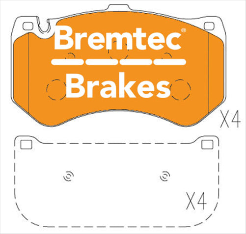 BREMTEC EURO-LINE HD BRAKE PADS SET MERCEDES (W205) C63 6.0L V8 BT22890ELH