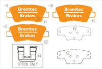 BREMTEC PRO-LINE BRAKE PADS SET KIA RIO III UB 1.4, 1.6 2011- BT2298PRO