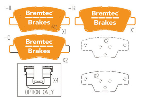 BREMTEC PRO-LINE BRAKE PADS SET KIA RIO III UB 1.4, 1.6 2011- BT2298PRO