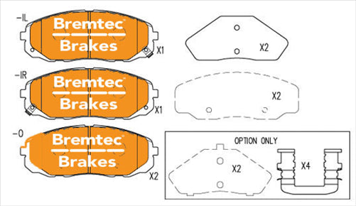 BREMTEC TRADE-LINE BRAKE PADS SET KIA CARNIVAL (MC811) 3.3L BT23030TS