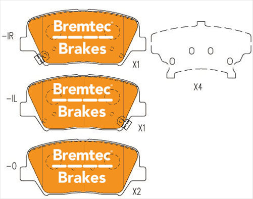 BREMTEC EURO-LINE BRAKE PADS SET RENAULT FLUENCE (L38C_) 2.0L BT2314ELC