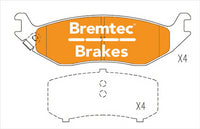 BREMTEC ENDURE 4WD BRAKE PADS SET DODGE RAM 2002-04 BT2320E