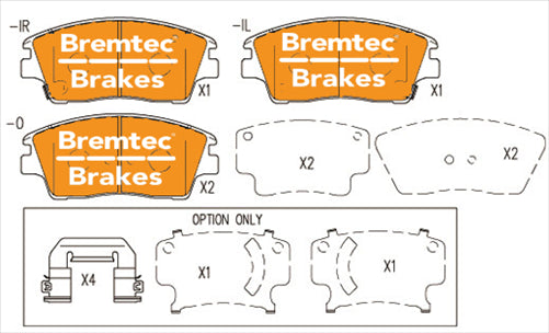 BREMTEC PRO-LINE HD CERAMIC+ ZERO DUST KIA SPORTAGE (QL) 2.0, 2.4 AWD BT23240P