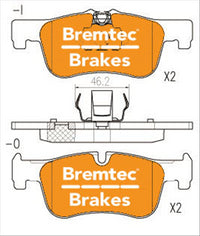 BREMTEC EURO-LINE FRONT BRAKE PADS SET BMW 3 SERIES (F30, F31) 320i BT2325ELC